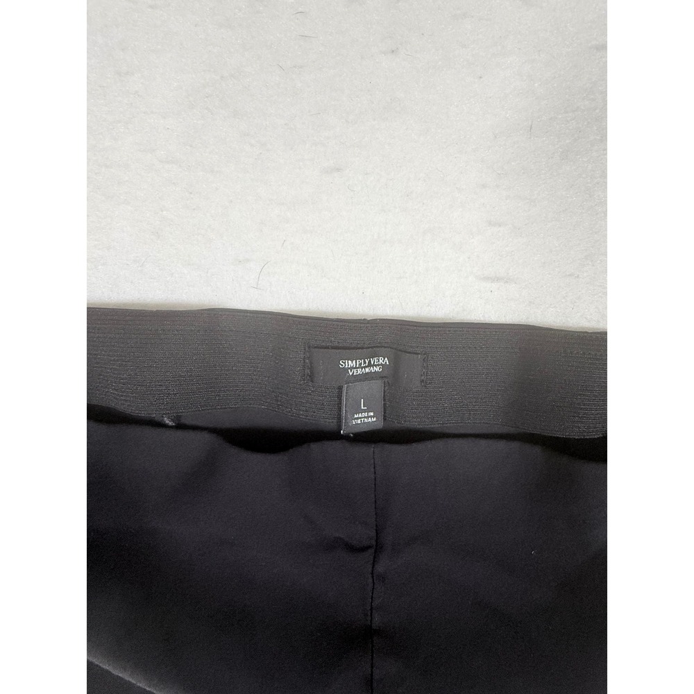 Simply Vera Vera Wang Womens Black Pull On Ankle Pants Button Hem Slim Fit Large - Picture 3 of 3